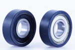 Bearing with rubber sleeve